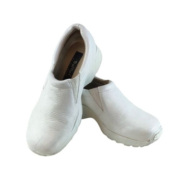 Clogs White Leather Work Comfort Nurse Truffles Slip On Sapphire 7.5W Arch Supp - Picture 3 of 11